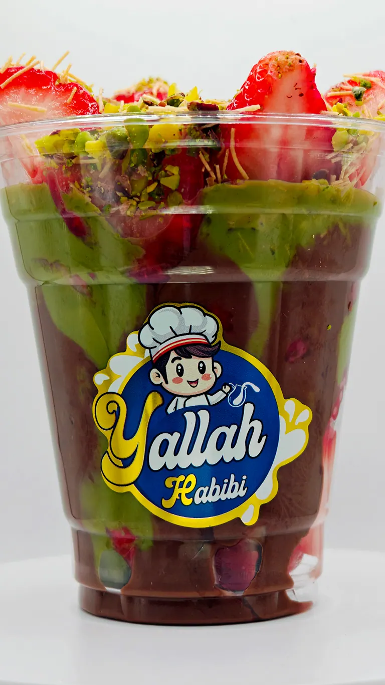 Strawberry Dubai cup photographed for Yallah Habibi